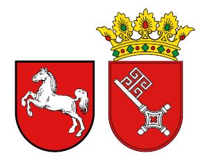 Zu sehen sind die Wappen von Niedersachen und Bremen