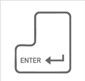 Eine Grafik, die eine Enter-Taste auf der Tastatur zeigt.