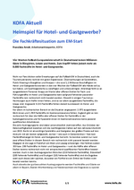 Heimspiel für Hotel- und Gastgewerbe KOFA-Aktuell 01/2024