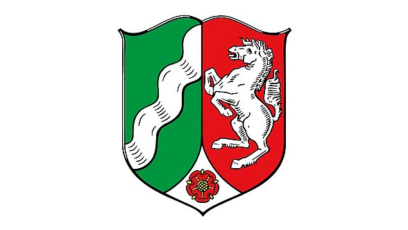 Zu sehen ist das Wappen von Nordrhein-Westfalen