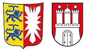 Zu sehen sind die Wappen von Schleswig-Holstein und Hamburg