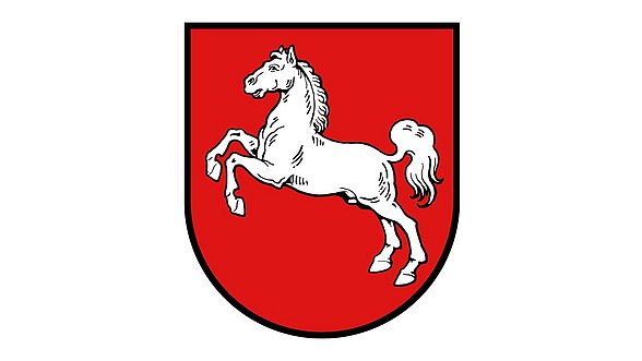 Zu sehen ist das Wappen von Niedersachsen