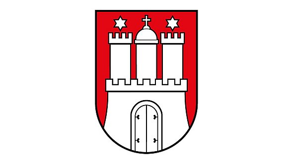 Zu sehen ist das Wappen von Hamburg