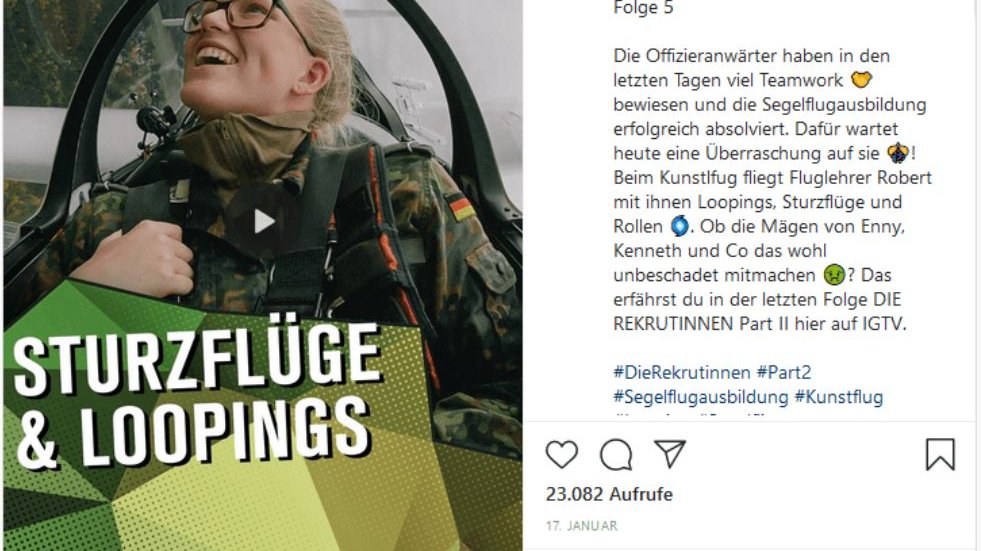Screenshot vom Instagram-Kanal der Bundeswehr