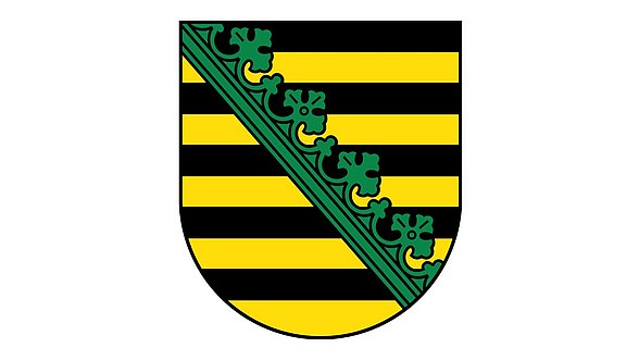 Zu sehen ist das Wappen von Sachsen