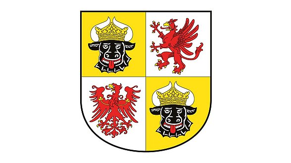Zu sehen ist das Wappen von Mecklenburg-Vorpommern